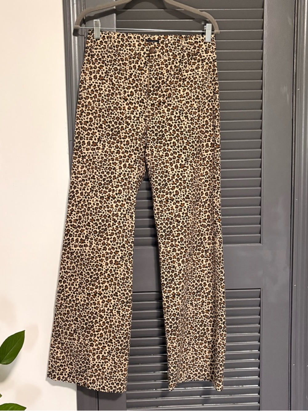 J.Crew Leopard-Print Wide Leg Pants Linen Cotton Blend